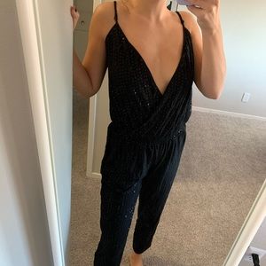 Black sequin jumpsuit